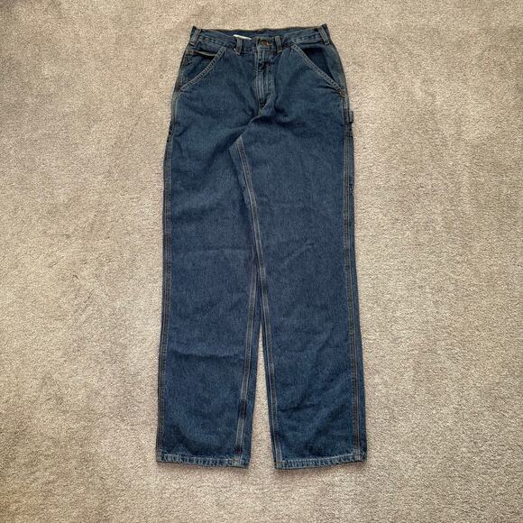 Carhartt Men’s Jeans 30x34 B13 DPS Original Loose Fit Carpenter Blue Denim Pants - Picture 2 of 7